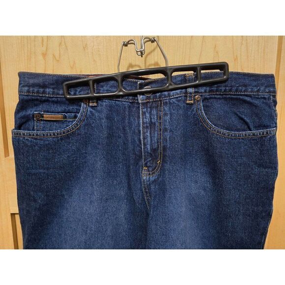 Eddie Bauer Womens Relaxed Fit Blue Jeans With Floral Lining Sz 14 cottage core - Picture 2 of 10